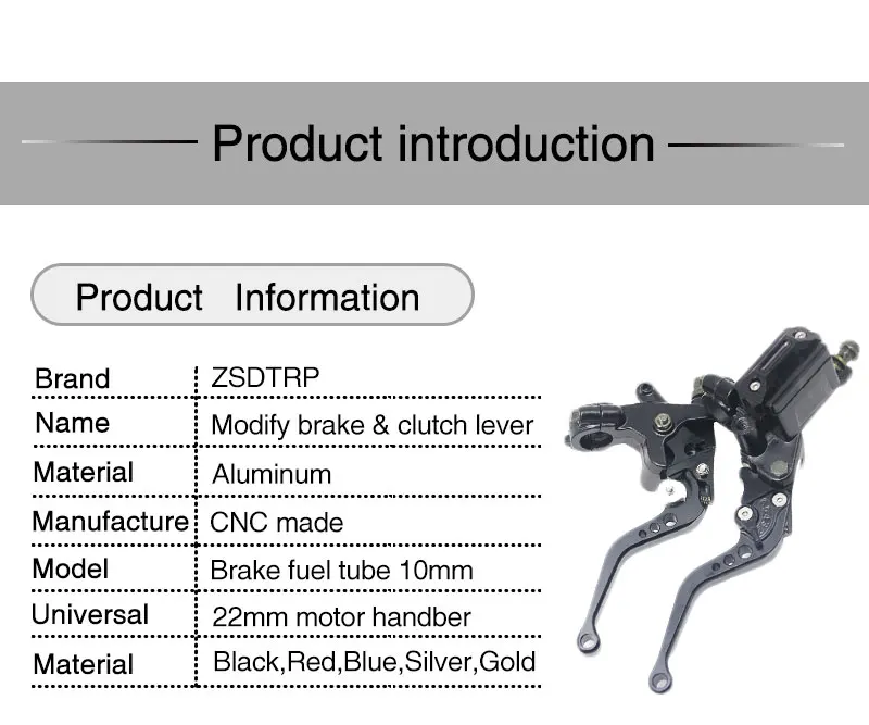 ZSDTRP Универсальный 22 мм мотоцикл тормозной клатч Главный цилиндр резервуар рычаг насоса рычаг гидравлического сцепления для большинства мотоциклов