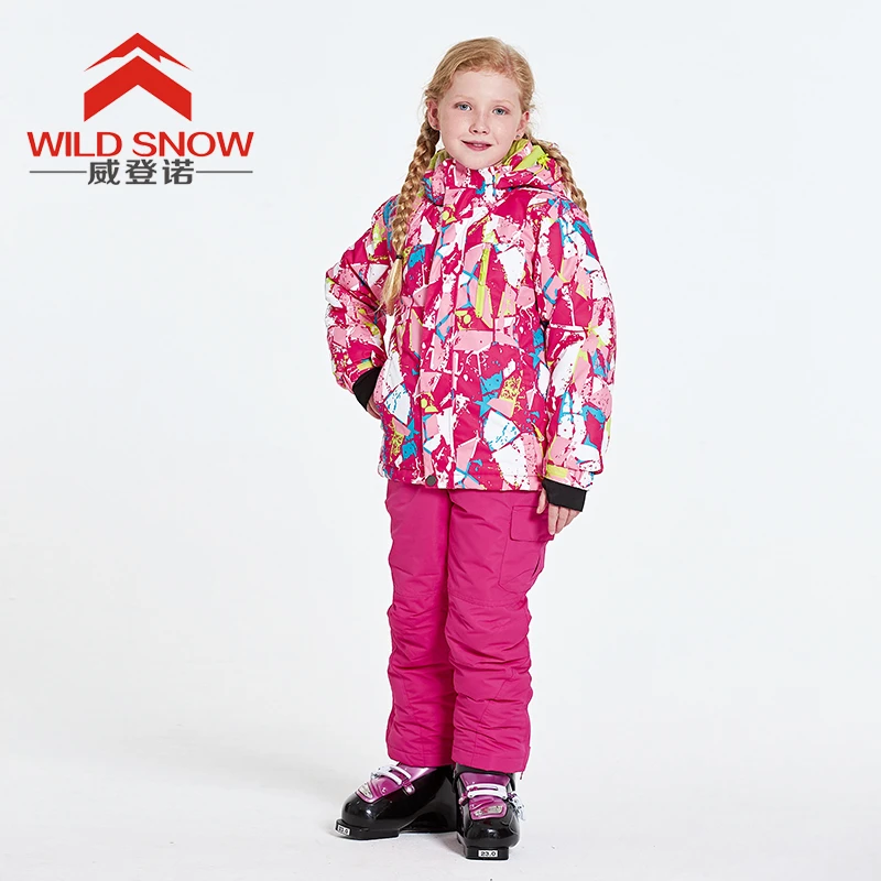 

Children Winter Ski suit Quality Ski Jacket Thermal Waterproof Windproof Professional Skiing Snowboarding Suits for Boys Girls