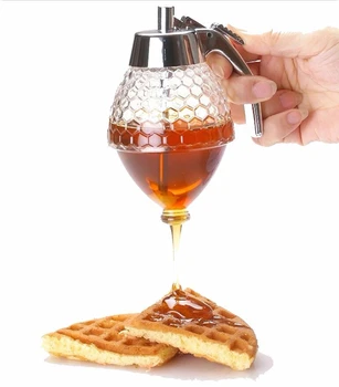 

Honey Jars Kitchen Accessories portable Acrylic Honey Pot Dispenser 200ML 15cm*10cm*9cm Juice dispensing kettle