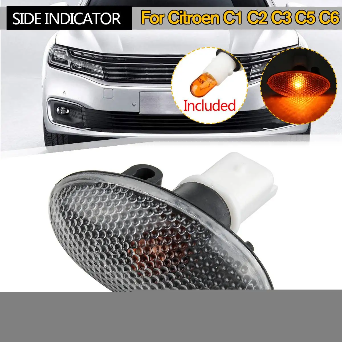 

1Pc Partner Side Indicator Repeater Light Lamp Bulb For Citroen 632574