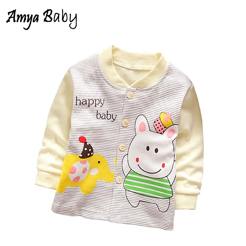 

AmyaBaby Newborn Tshirt Long Sleeve Cotton Baby Girls Tops Unisex Cartoon Baby Girl Boy T Shirt Spring Autumn Infant Clothing
