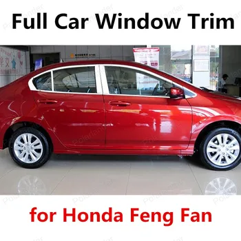 

new! For Honda Feng Fan Stainless Steel Full Window Frame Trim Cover With Center Pillar Car Styling