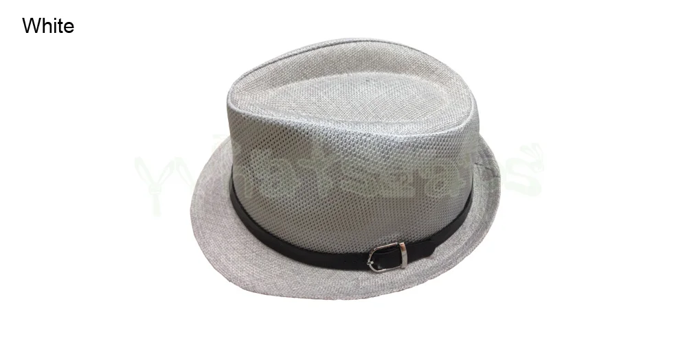 Брендовые Новые однотонные дышащие шляпы Fedora для мужчин повседневные летние шляпы от солнца с поясом для женщин Chapeu Fedoras белые черные шляпы с полями - Цвет: White Fedora Hat