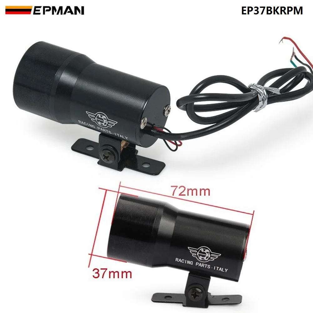 EPMAN-37 мм, тахометр с дымом и тахометром, красный цифровой светильник переключения, стильный манометр, черный, фиолетовый, для Ford Focus 98-12 EP37BKRPM