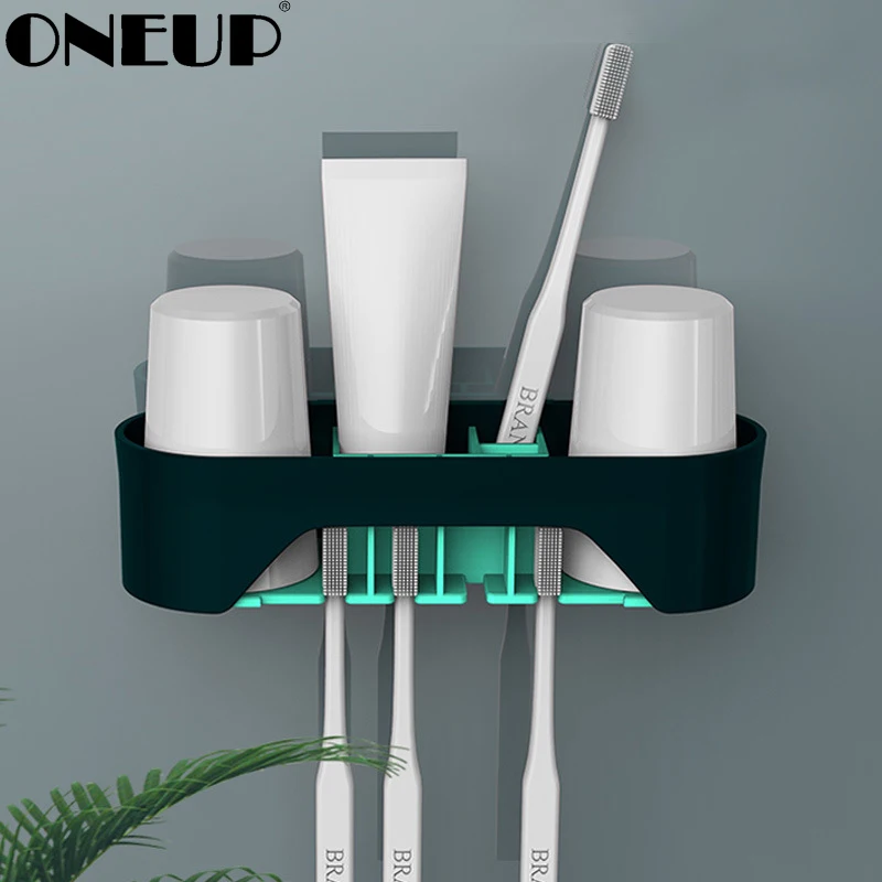 

ONEUP Tooth Brush Holder Suction Cup Hook Nail-free Brush Holder Tooth Brush Holder Dust Cover Children Bathroom Accessories