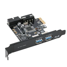 STW PCI-E к USB 3,0 2-Порты и разъёмы PCI Express Mini PCI-E USB 3,0 адаптер концентратора с внутренним USB 3,0 19-контактный разъем