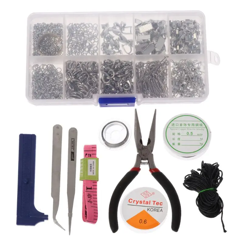 Jewelry Making Supplies Kit - Jewelry Repair Tool with Accessories Jewelry Pliers Jewelry Findings and Beading Wires for Adults