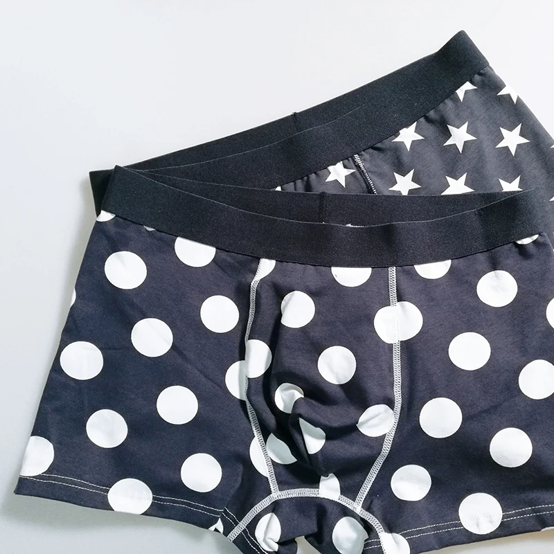 Cotton Boxers Men 365 Underpants Boxer Weed Brand Underwear Men Cuecas Navy Star Dot Funny Boxer Shorts For Men Panties 2Pcslot05