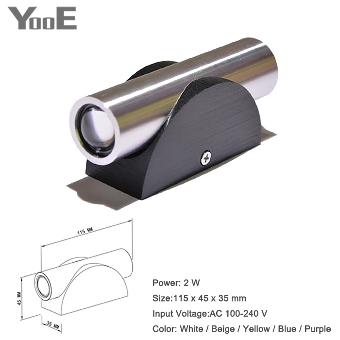 Lâmpadas de Parede yooe 2 w lâmpada de Modelo Número : Yooe-wf-002-y-b01
