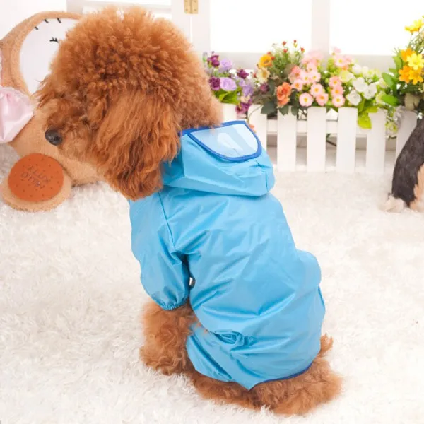 Pet Dog Poncho Rain Coat Hooded For Dog Small Medium Dogs Rain Clothing