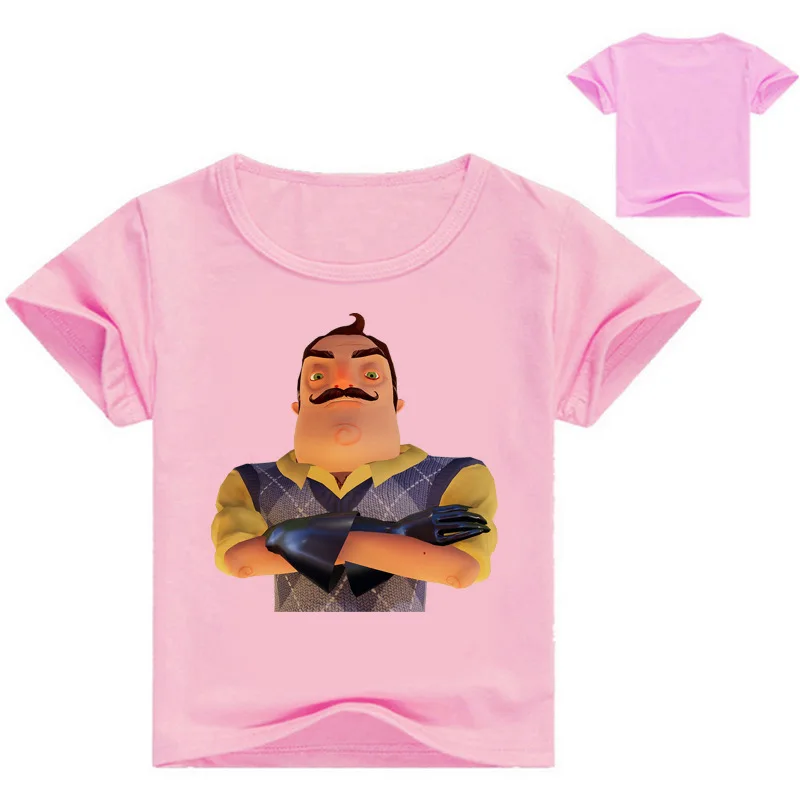Z & Y От 2 до 16 лет лето 2019 футболка Hello Neighbor Детские рубашки для мальчиков рубашка с