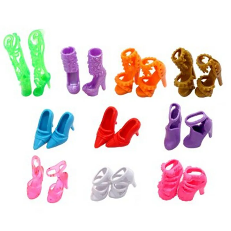 

LeaadingStar 10 Pairs Doll Shoes Fashion Cute Colorful Multiple Styles Heels Sandals For Doll Mix Assorted Dolls Shoes