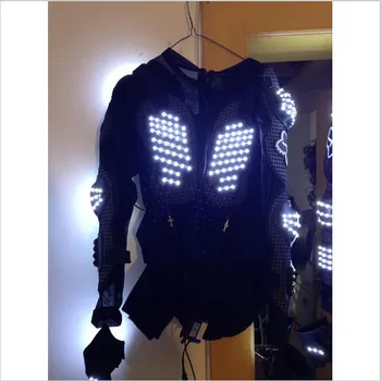 

LED Suits LED Luminous Clothing For Night Clubs Party KTV Party Supplies led Cool White Color Show LED Armor Robot Costume