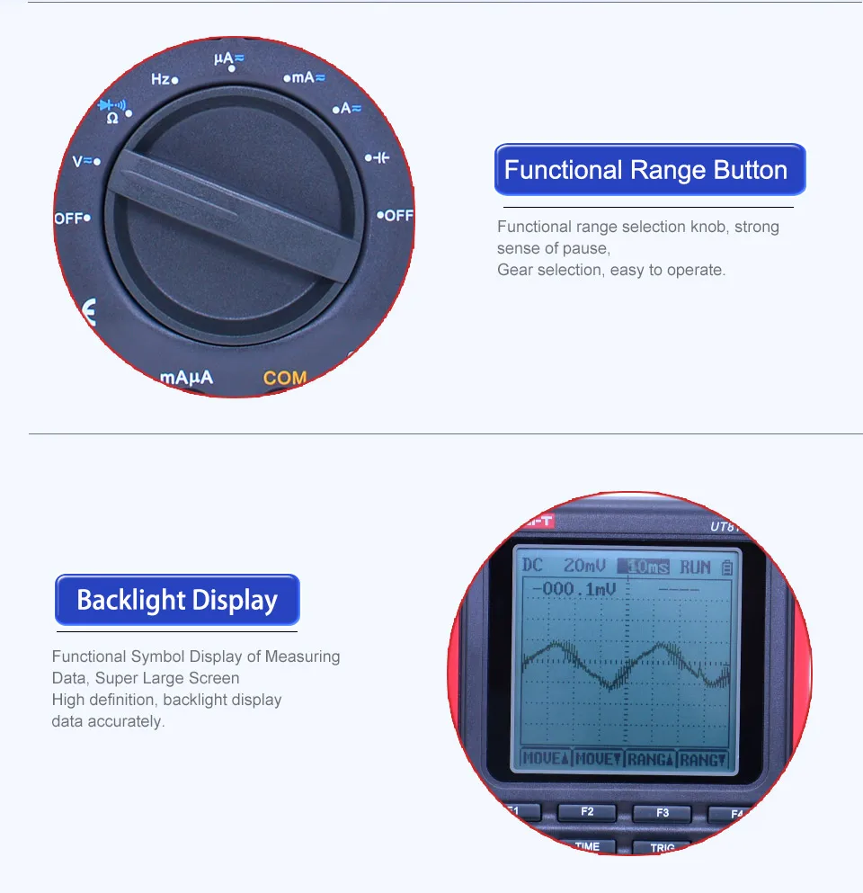 UNI-T UT81C/UT81B область цифровой мультиметры мини осциллограф вход Высокая чувствительность диод USB интерфейс пк программное обеспечение