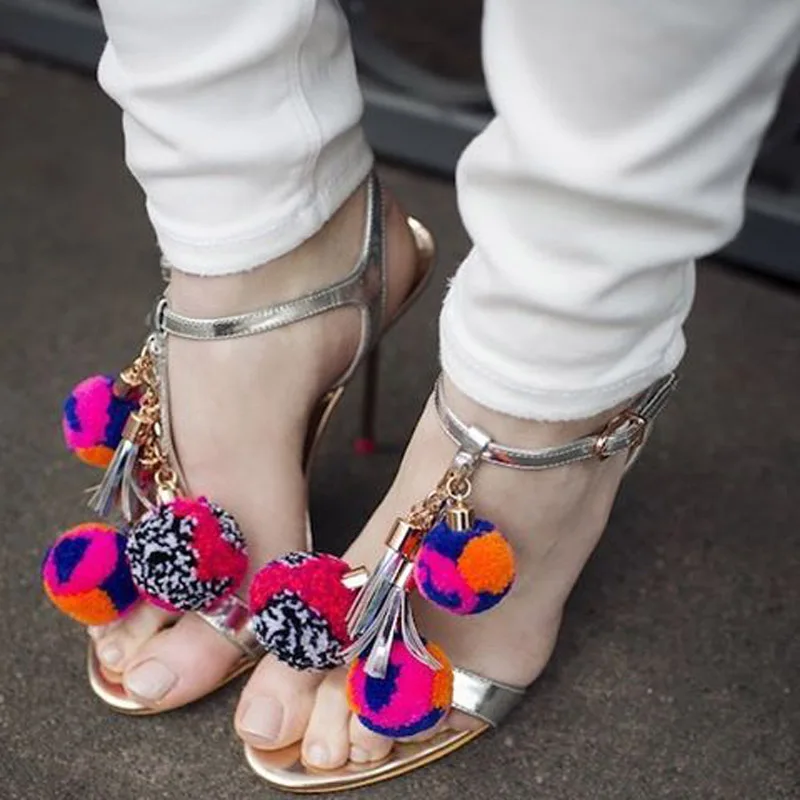 2016-Newest-Multicolor-Pom-Pom-Ladies-Sandals-Open-Toe-T-Strap-Women-Fashion-High-Heels-Sexy (1)