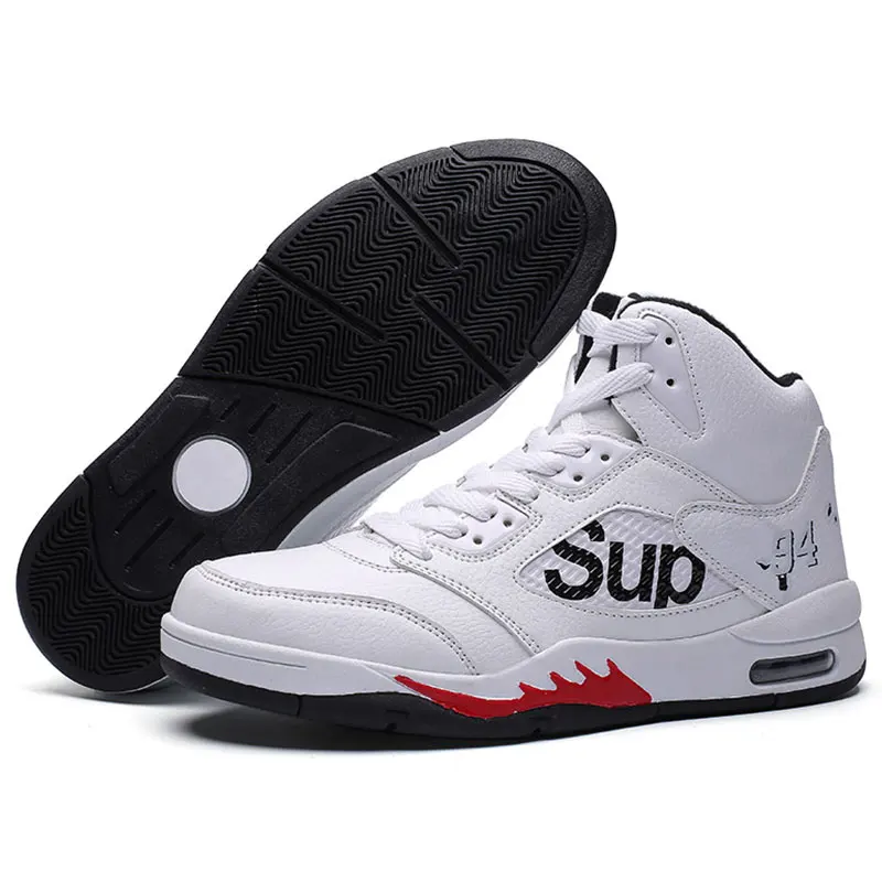 SUROM Men Basketball Shoes High Top Outdoor Sport Athletic Shoes Air Cushion Men Sneakers Breathable Male Trainers Size 39-44
