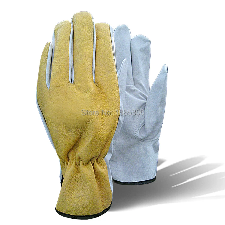 

2015 Yellow leather work gloves hot sale welder gloves personal protective equipment