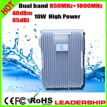 RF CDMA+DCS 850mhz+1800mhz 10Watts85dbi Dual band cellular mobile/cell phone signal repeater booster amplifier detector