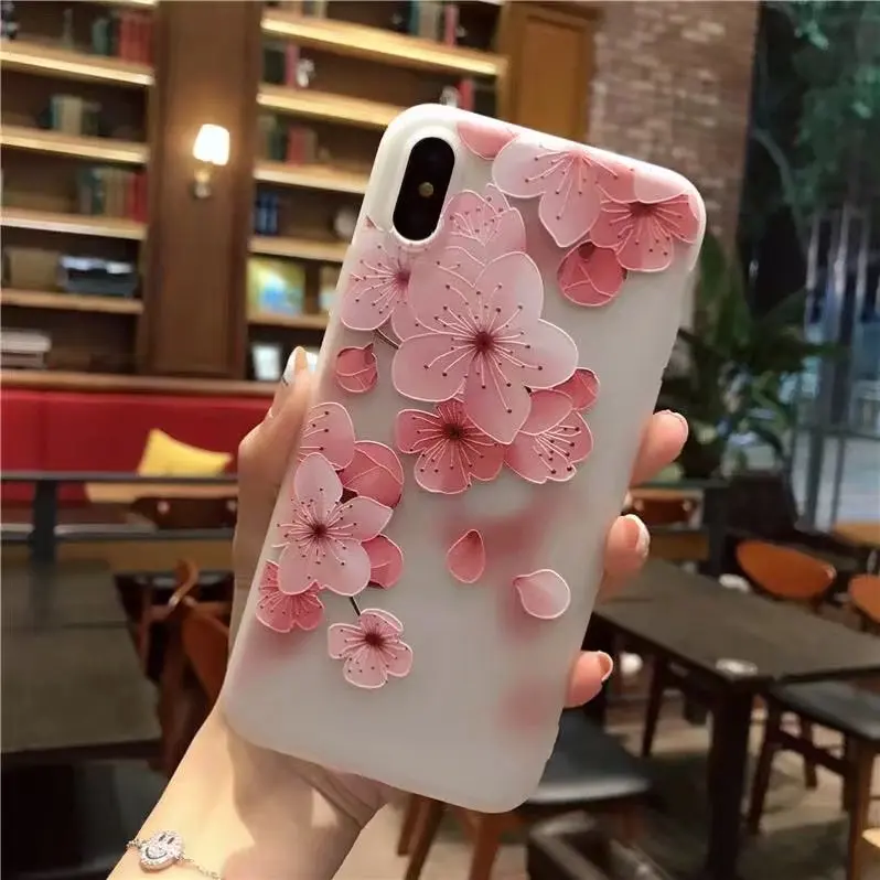 Модный 3D чехол для телефона с белым цветком для iPhone 8, 7 Plus, мягкий ТПУ чехол для задней крышки s, чехол для iPhone X, XR, XS, MAX, 6, 6s Plus, 5S - Цвет: 10