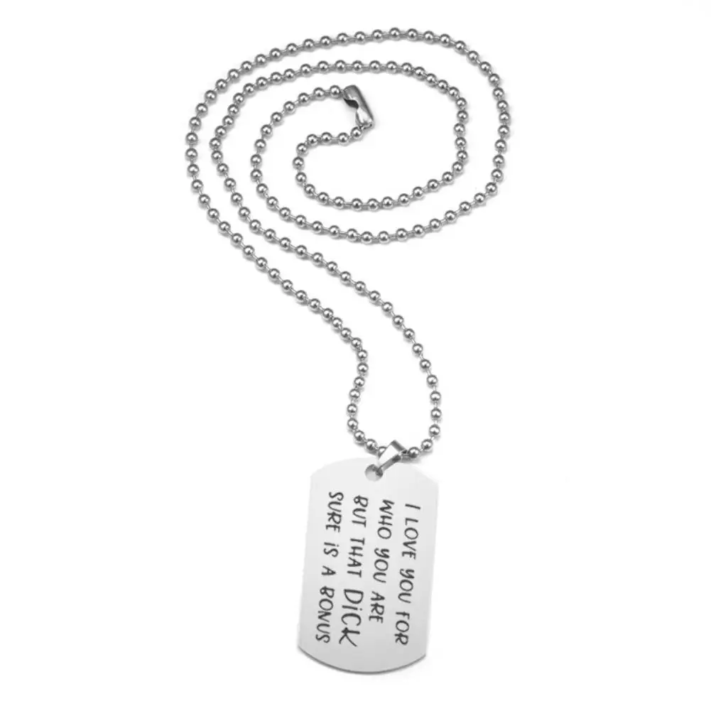 

English Letter I Love You For Who You Are Military Pendant Necklace Jewelry new