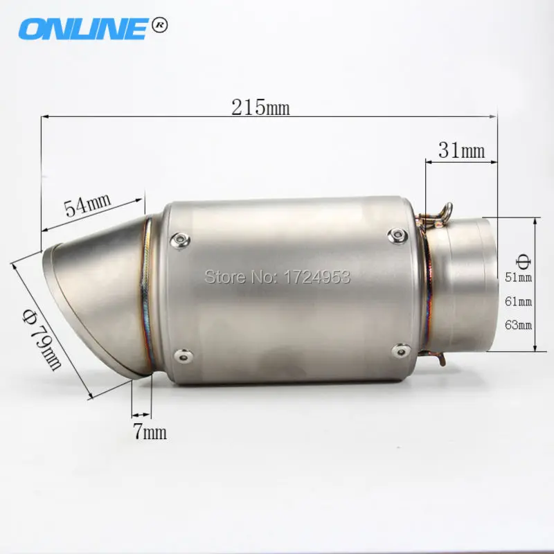 Professional Refitting motorcycle AR exhaust flame R2 09 14 years 63mm