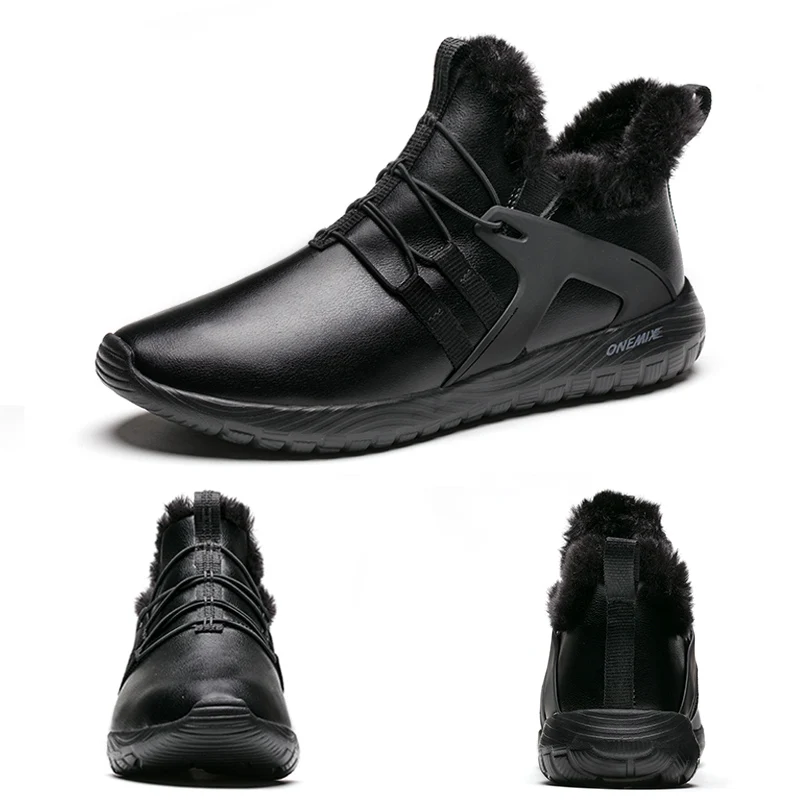 Onemix мужские кроссовки зимние мужские кроссовки уличная спортивная обувь для мужчин Прогулочные кроссовки теплые мужские ботинки