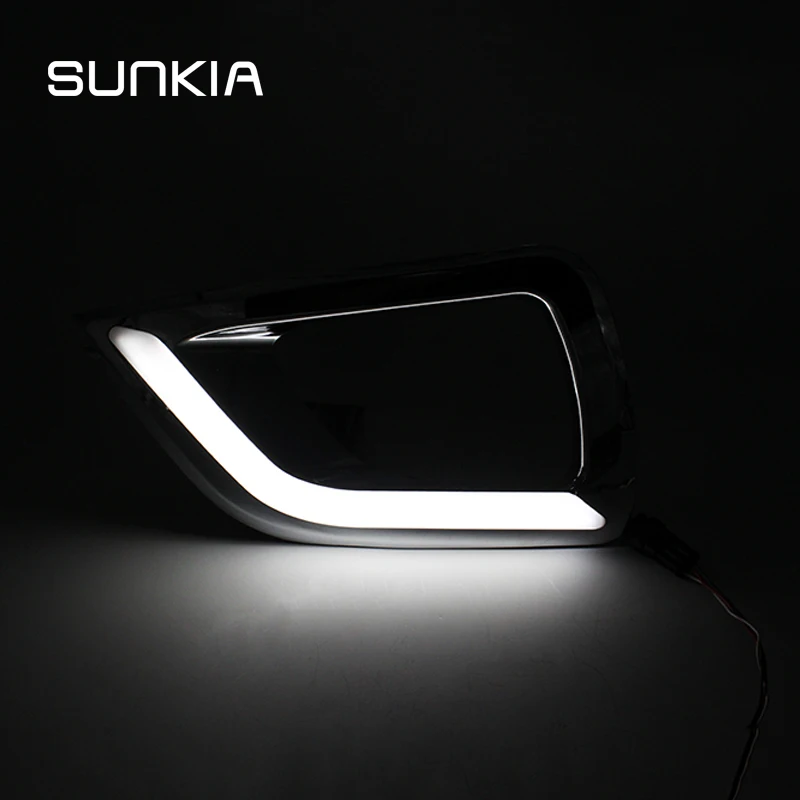 SUNKIA 2Pcs Set 12V Car LED Daytime Running Light for Nissan NP300 Navara 2015 2016 DRL