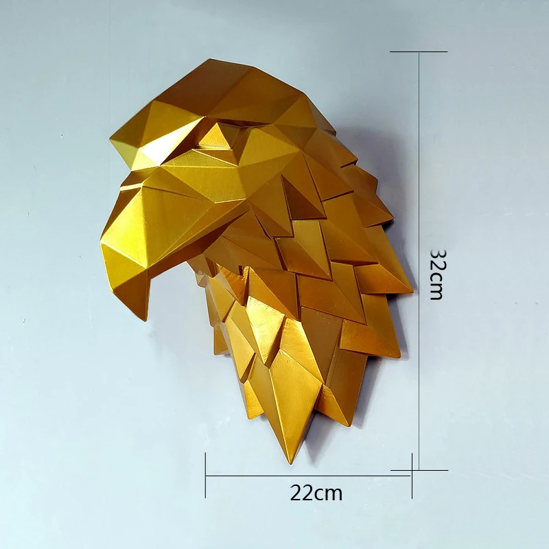 3D статуэтка «Голова Орла» аксессуары для украшения дома абстрактная скульптура в виде животного настенный Декор статуя для гостиной Фреска художественное ремесло - Цвет: eagle statue 3