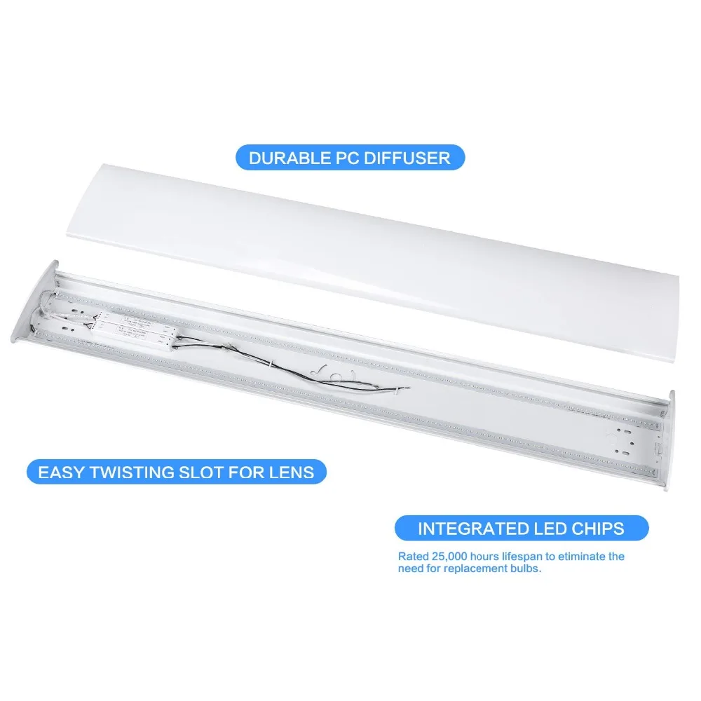 AntLux 4 Ft LED Wraparound Light Flush Mount Garage Lights 40W 4800 Lumens 4000K LED Wrap Around Lighting Tube Strip for office, garages, basements, workshops, workbenches, utility rooms, storage rooms (7)