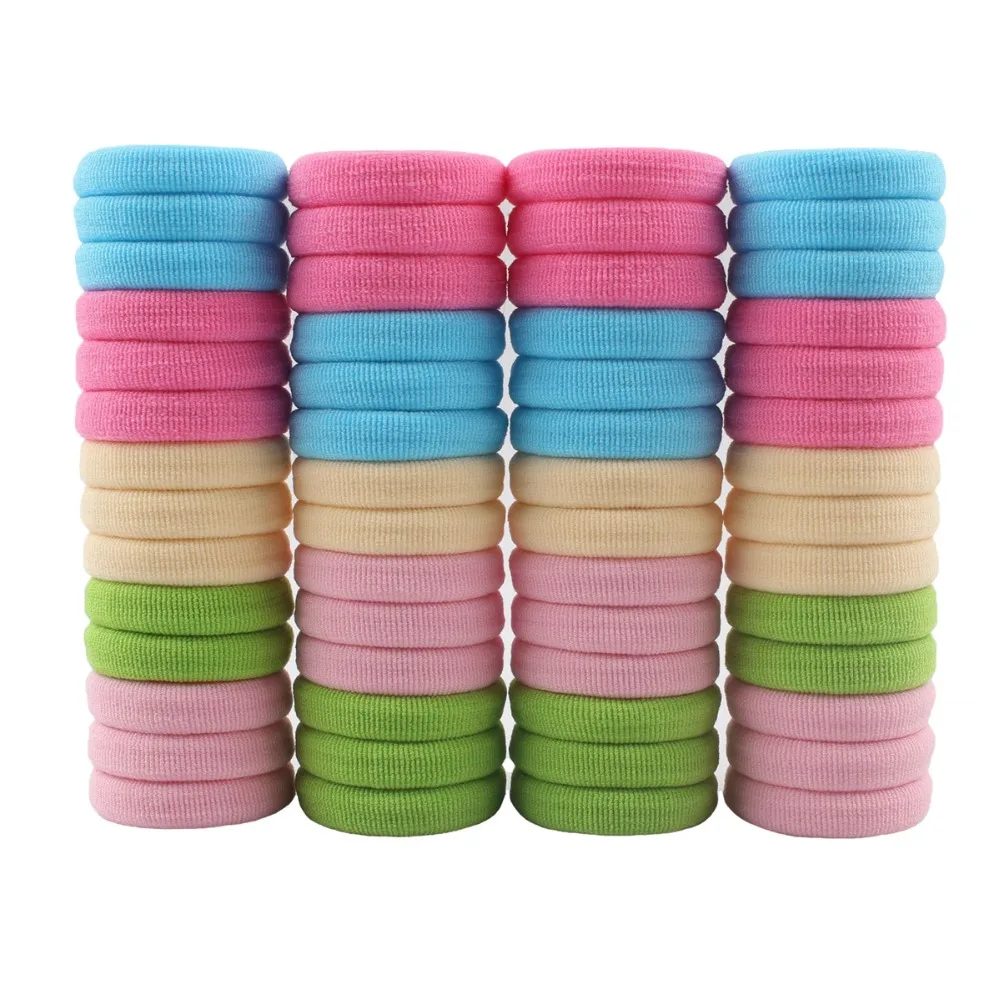 

DIANXINAG Fashion Elastic Hair Bands Head rope hair accessories for girls kids (Spring color mix) 100pcs/lot NL8837