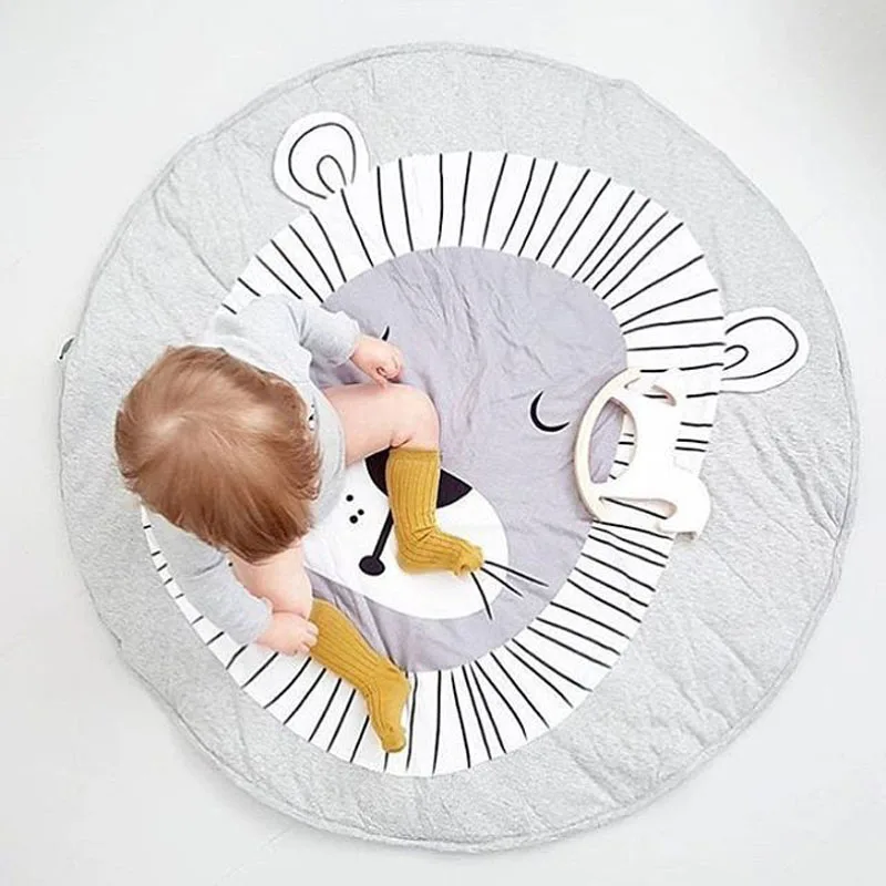 INS Baby Infant Play Mats,Toddler Crawling Cotton Blanket,Round Carpet Rug Toys Mat For Children Room Decor Photo Props 90cm