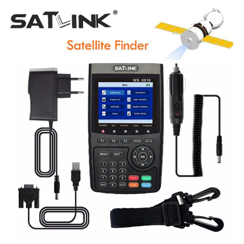 

[Genuine] Satlink WS-6916 HD DVB-S2 High Definition Satellite Finder meter MPEG-2/MPEG-4 WS6916 6916 3.5 inch TFT LCD Screen