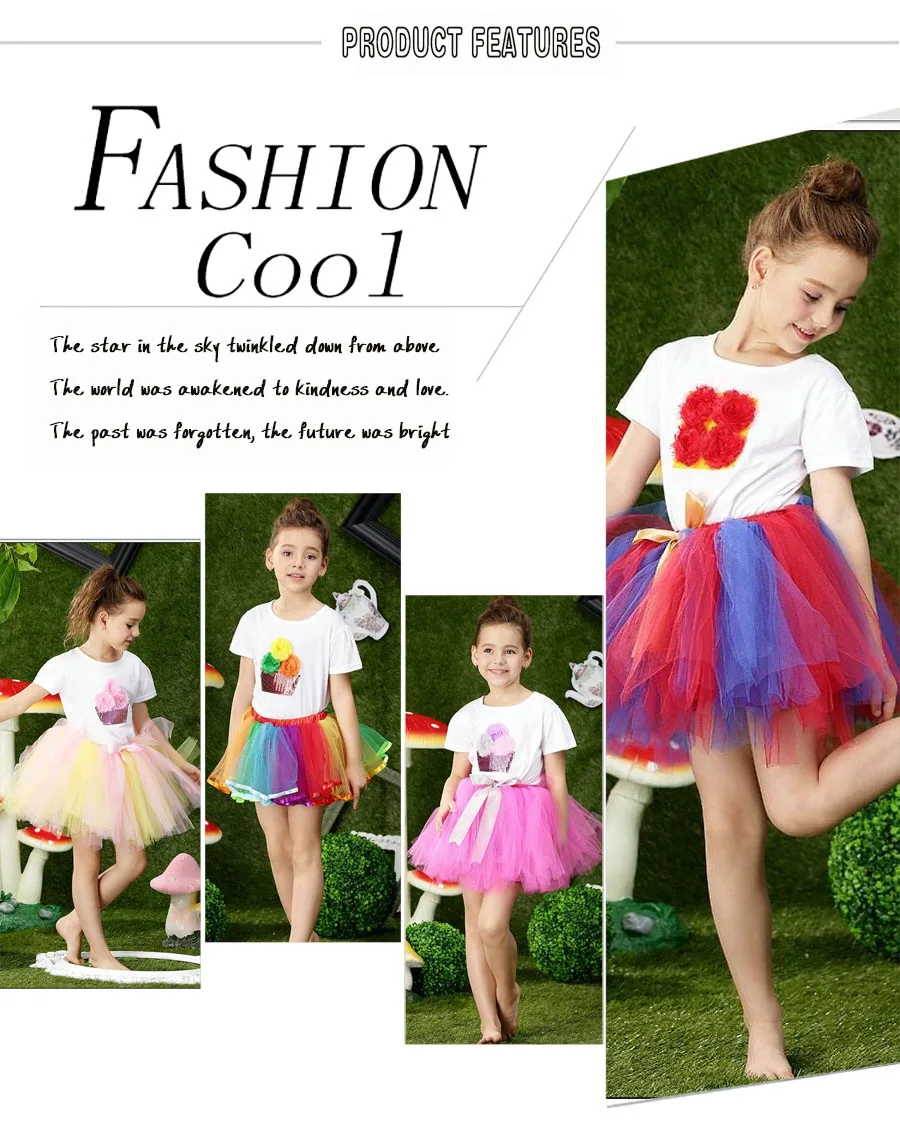 Комплект одежды с юбкой-пачкой на день рождения, топ, футболка, розовая, голубая плиссированная юбка-пачка, одежда для маленьких девочек, комплекты одежды для девочек