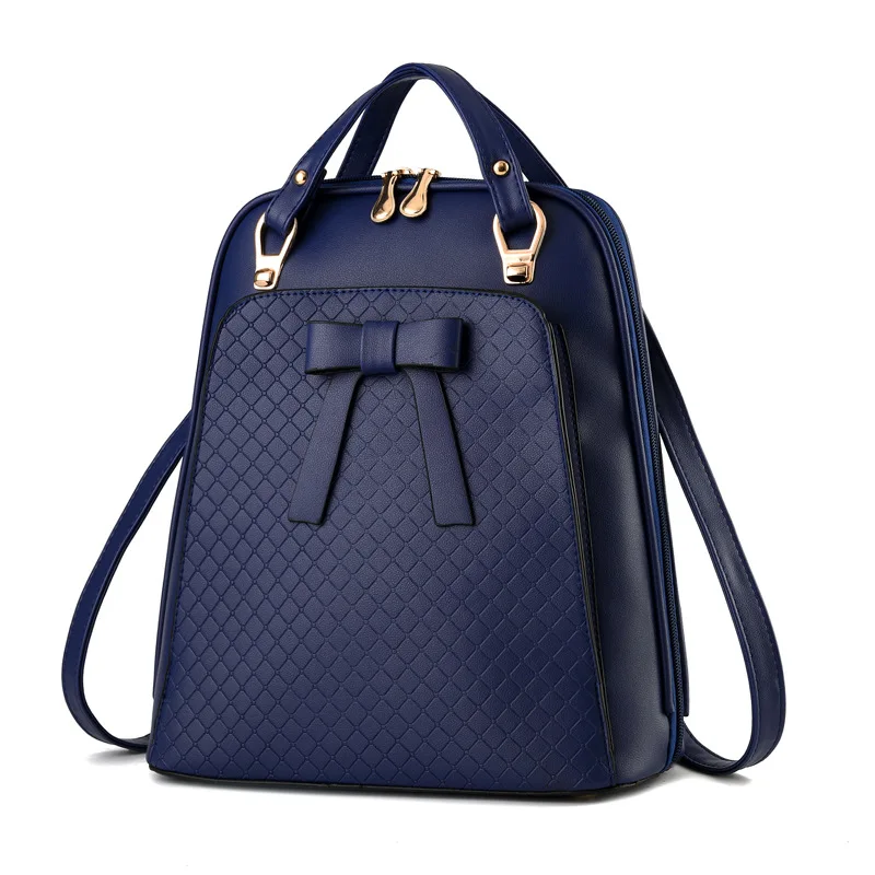 Женский рюкзак, сумка через плечо, женские школьные рюкзаки, школьный рюкзак для подростков, студентов, рюкзак из искусственной кожи - Цвет: blue