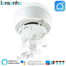 Lonsonho Wi-Fi дымовой детектор пожарная сигнализация Система безопасности умный датчик дыма умная жизнь туя работает с Alexa Google Home IFTTT