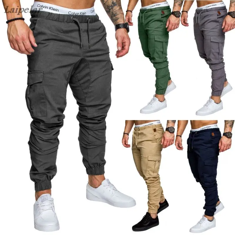

Men Sweatpants Cargo Work Trousers Jogger Basic Sportwear Pants Laipelar