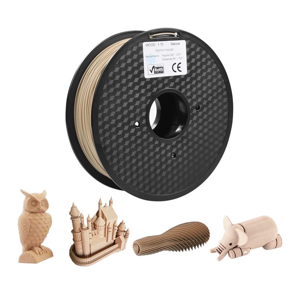 

3D Printer PLA Filament Wood Color 1.75MM 1KG Roll Native Printing Material Premium Quality for Architecture Car Sculpture