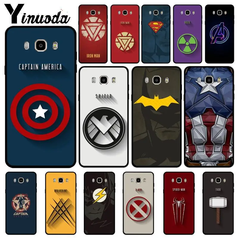 Мягкий силиконовый черный чехол для телефона Yinuoda Marvel Superhero Samsung Galaxy j2prime j4plus j6plus j7