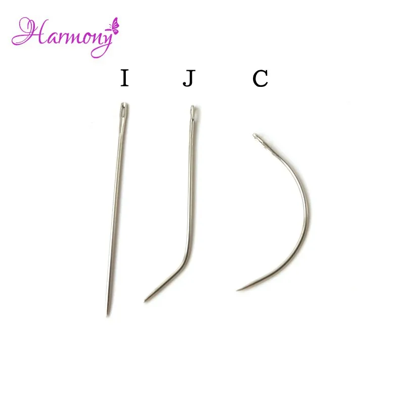 3bags I J C shape Hair Weaving Needle for making lace wig/curved needle