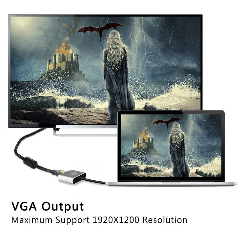 USB C к HDMI 4K VGA адаптер 3 1 type видео конвертеры для 2017 Новый Macbook Pro/Chromebook Pix| |