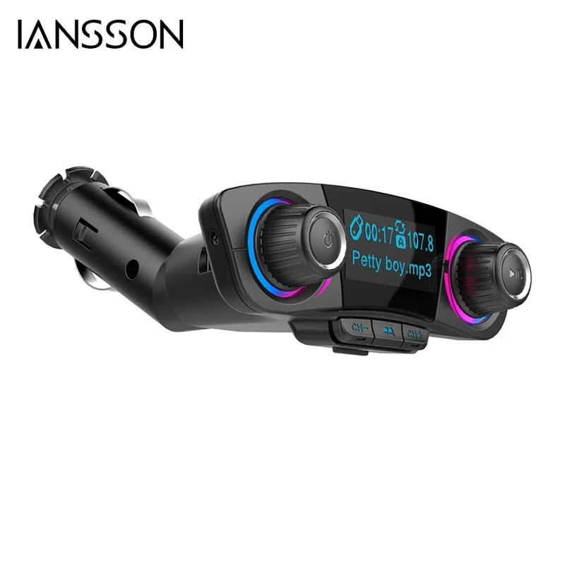 

BT06 FM Transmitter Bluetooth Car Kit Handsfree A2DP AUX Audio Car MP3 Player Large Screen Display Dual USB Car Bluetooth