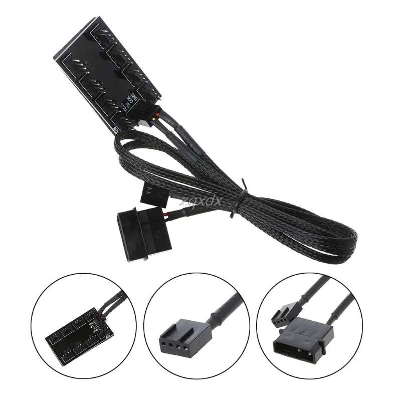 

1 To 8 4-Pin Molex TX4 PWM CPU Cooling Fan Splitter Adapter Braided Power Cable Z07 Drop ship