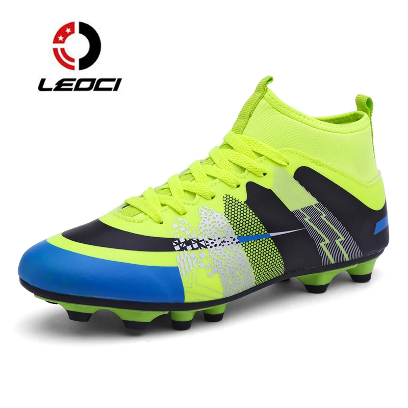 LEOCI High Ankle Soccer font b Shoes b font Fly Man Football font b Shoes b