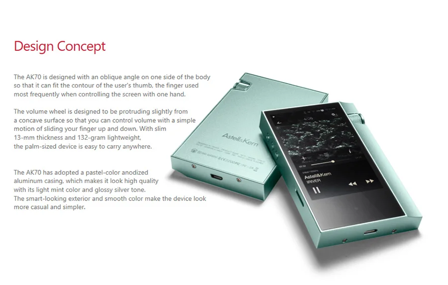 IRIVER Astell& Kern AK70 64G Hifi плеер портативный DSD DAP bluetooth аудио музыкальный MP3 плеер без потерь