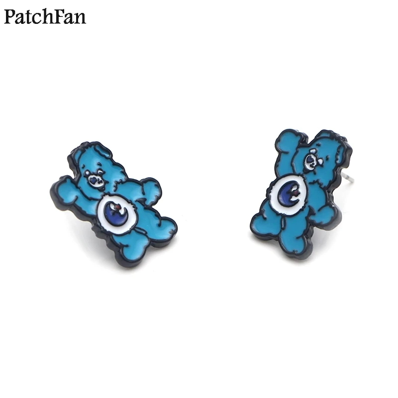 Patchfan Care Bears Забавный мультфильм аниме дизайн для серьги вечерние сувениры Ювелирные изделия для подруги для подарки на день рождения A1600