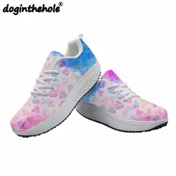 Doginthehole кроссовки для девочек фитнес красочные алмазные печати спортивные женские кроссовки для похудения дышащая обувь для свинга 2018