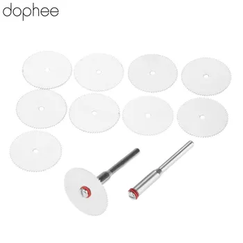 

dophee 10Pcs 22mm Wood Saw Cutting Discs Rotary Stainless Steel Cut Off Wheel with 2 Mandrels for Mini Drill Rotary Tool Dremel