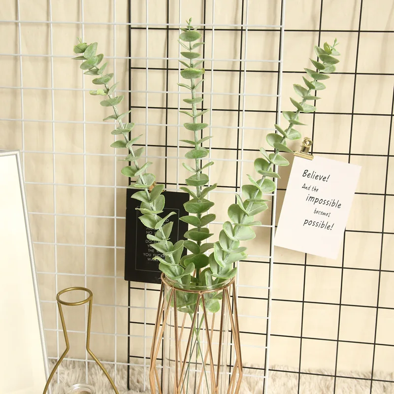 

1 Piece Simulation Eucalipto Single Artificial Eucalyptus Leaf Artificial Plants For Wedding Shooting Prop Home Decoration
