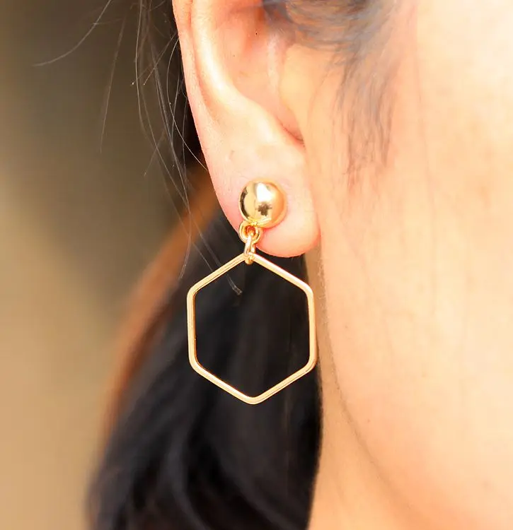 

2016 the geometry of the minimalist triangle rounded square many exaggerated stud earrings