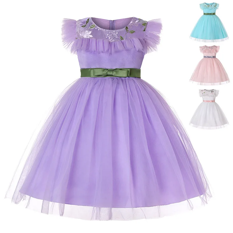 

Abckids Girls Lady Princess Dress Mesh Embroidered Baby Dress Polyester Tutu Evening Show Dress Children's Clothing